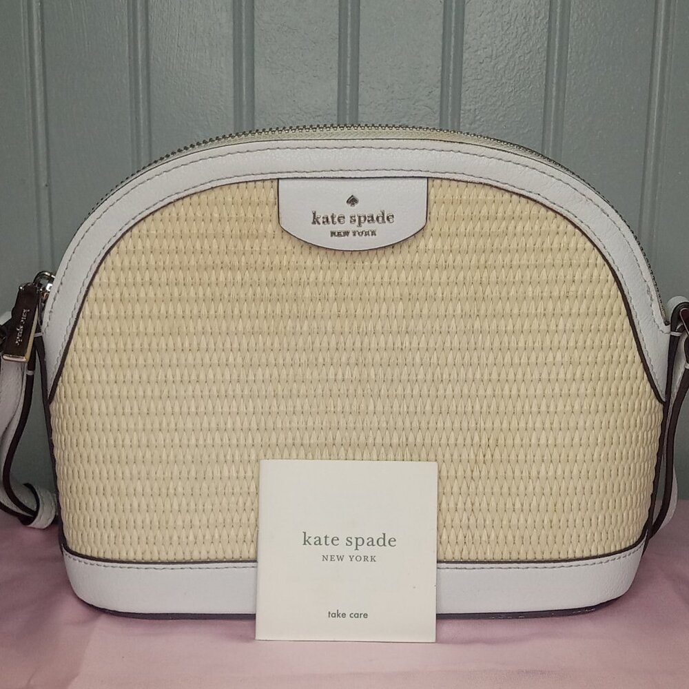 Kate Spade New York Sylvia Straw X-Large Dome Crossbody